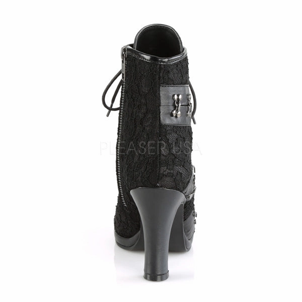 GLAM-202  Black Vegan Leather-Lace