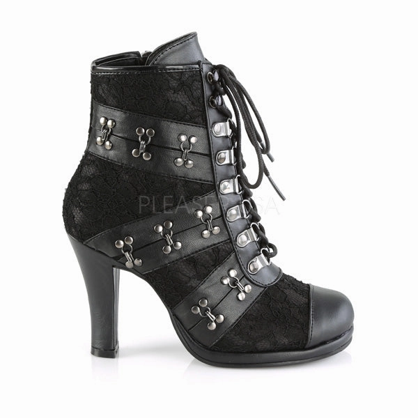 GLAM-202  Black Vegan Leather-Lace