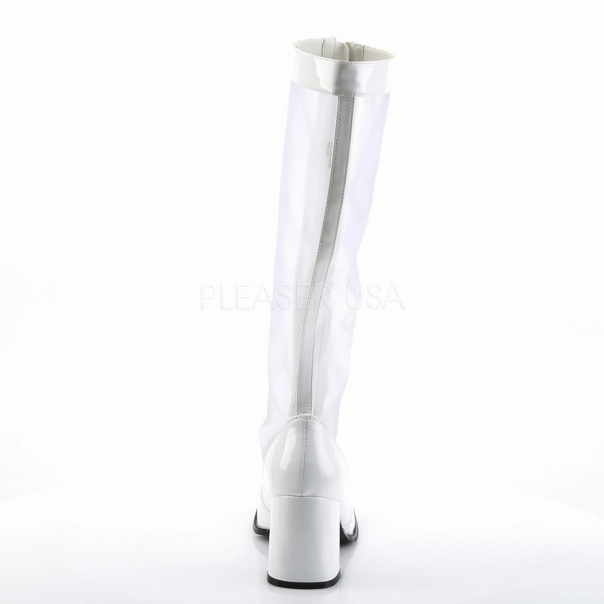 GOGO-307  White Str Patent-Mesh