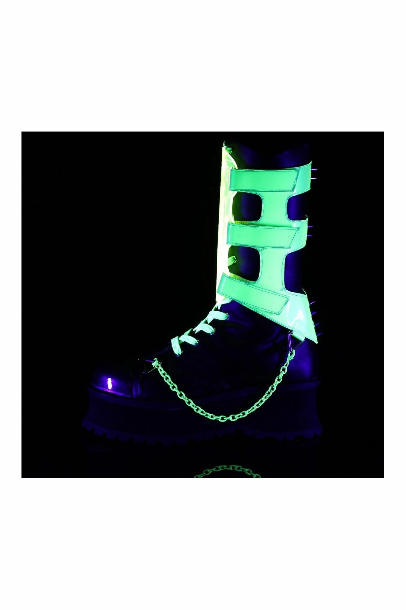 GRAVEDIGGER-255 Black Vegan Leather Knee Boot