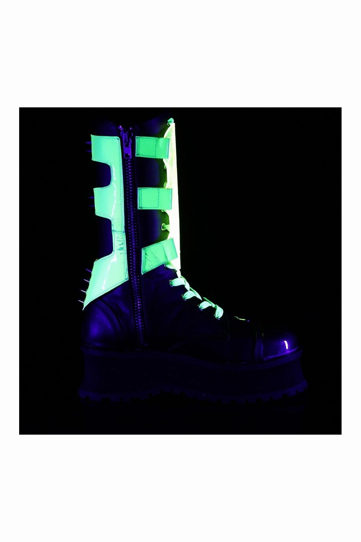 GRAVEDIGGER-255 Black Vegan Leather Knee Boot
