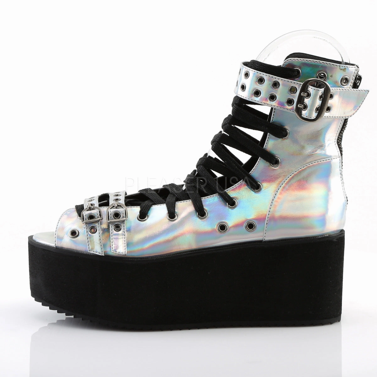 GRIP-105  Silver Hologram Vegan Leather