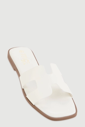 H Band Flat Slide Sandals
