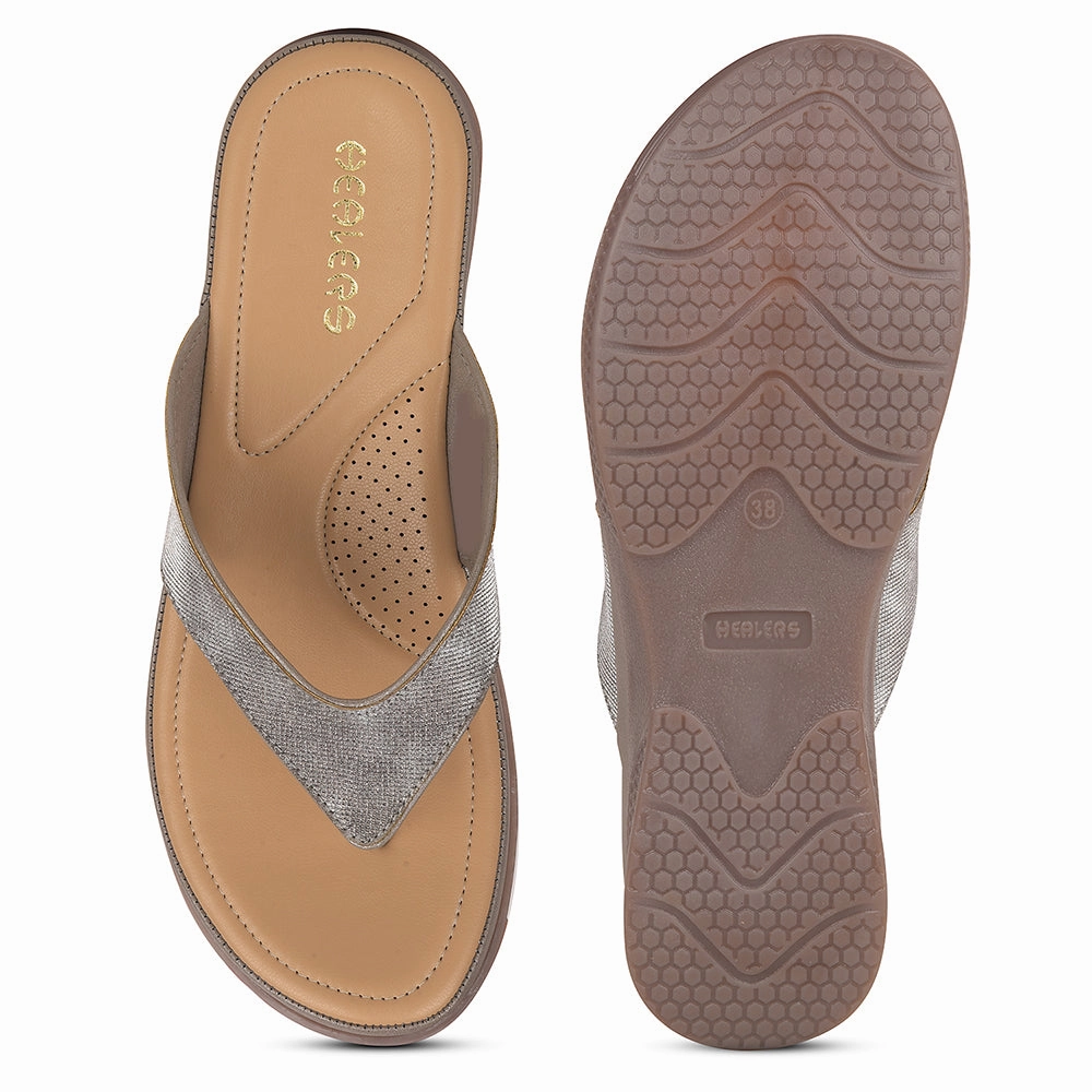 Healers Grey Casual Slipper For Women S424-04 By Liberty