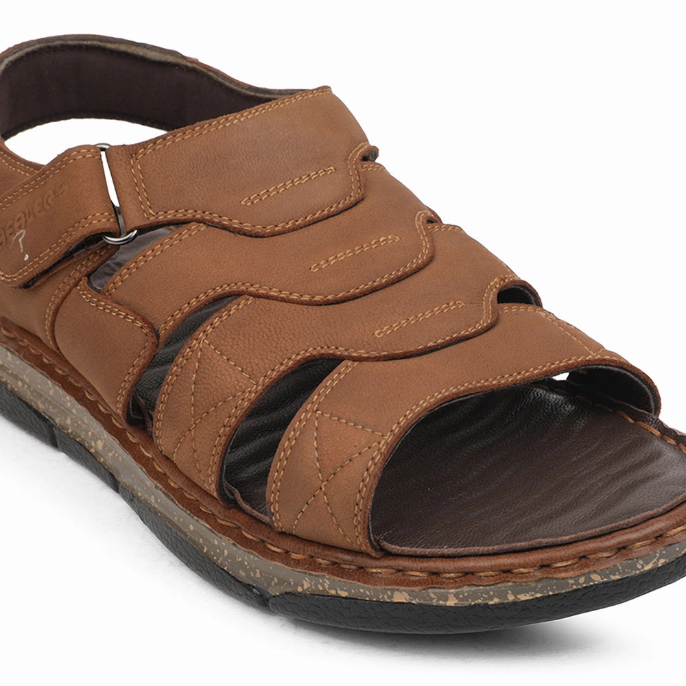 Healers Tan Casual Flat Sandal For Men ASL-7 By Liberty