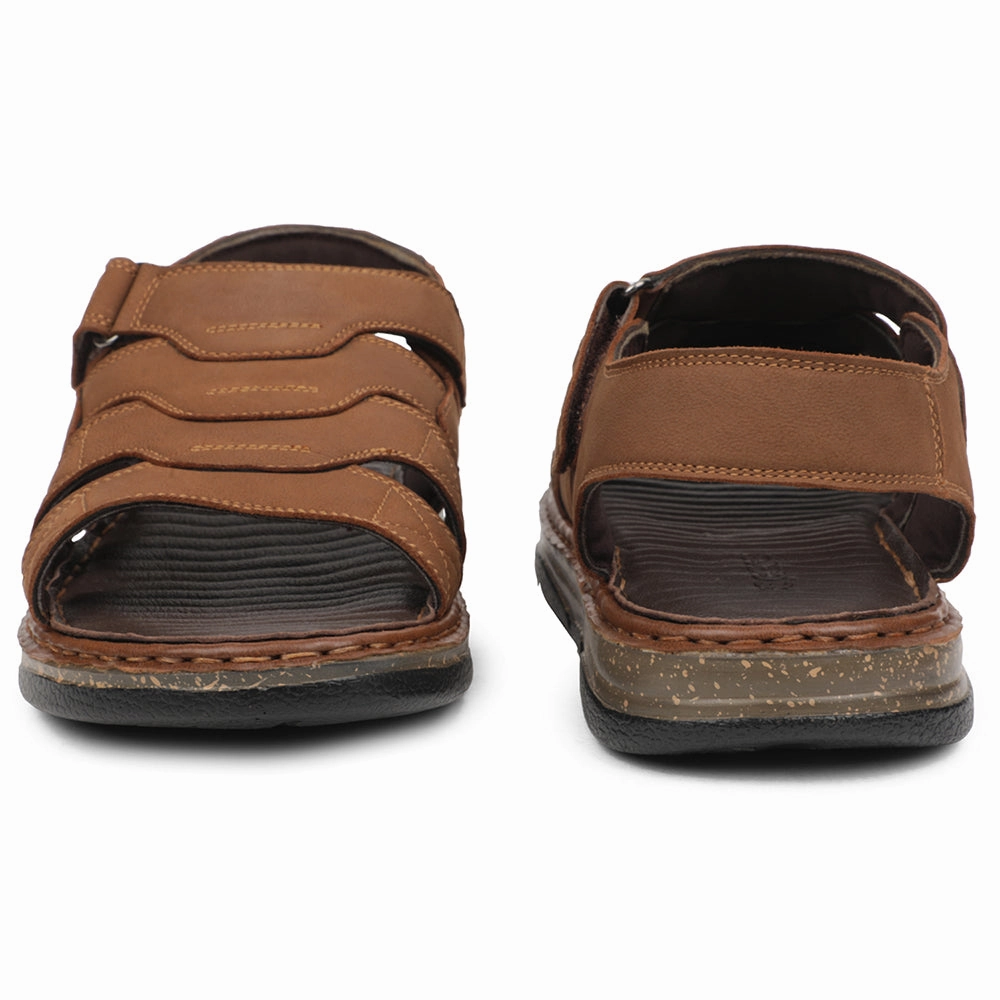 Healers Tan Casual Flat Sandal For Men ASL-7 By Liberty