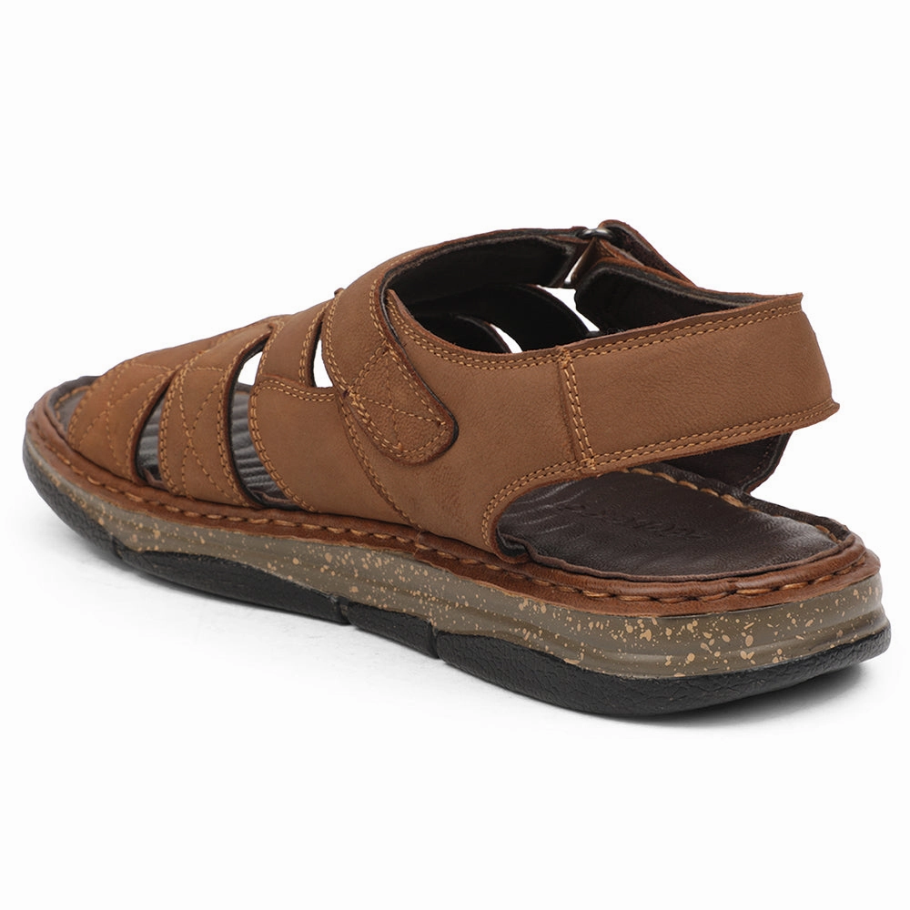 Healers Tan Casual Flat Sandal For Men ASL-7 By Liberty