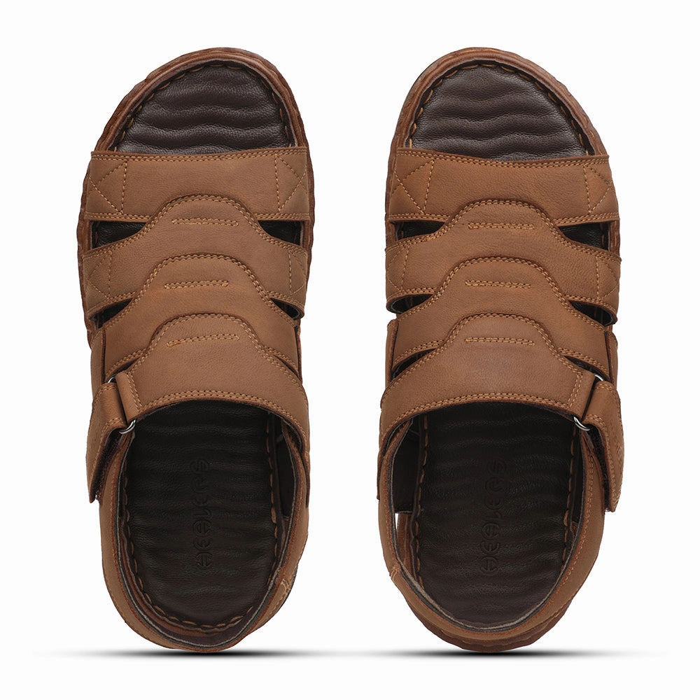 Healers Tan Casual Flat Sandal For Men ASL-7 By Liberty