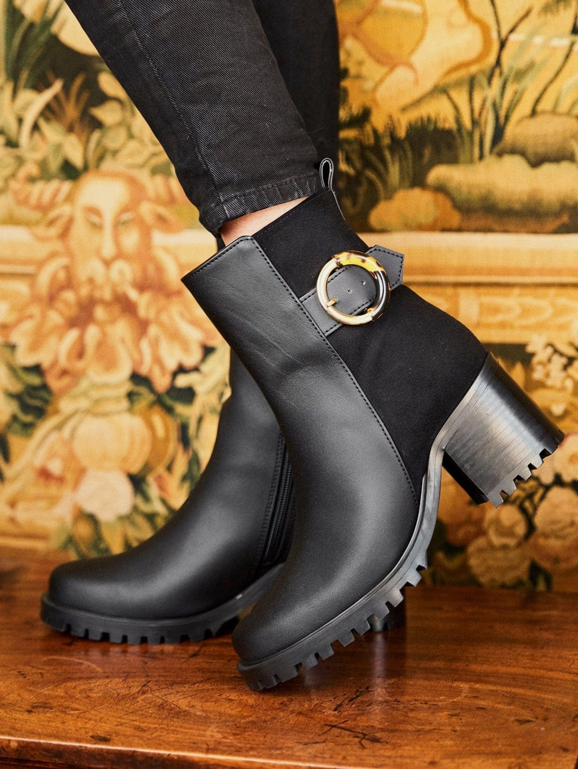 Hercules Recycled Vegan Leather Heeled Boots | Black