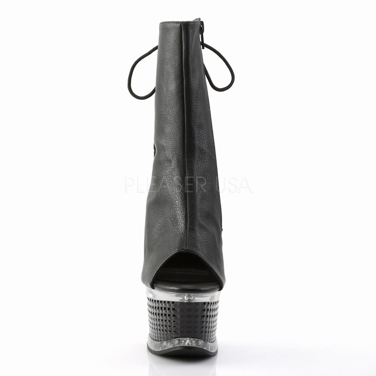 ILLUSION-1018  Black Faux Leather/Black Matte
