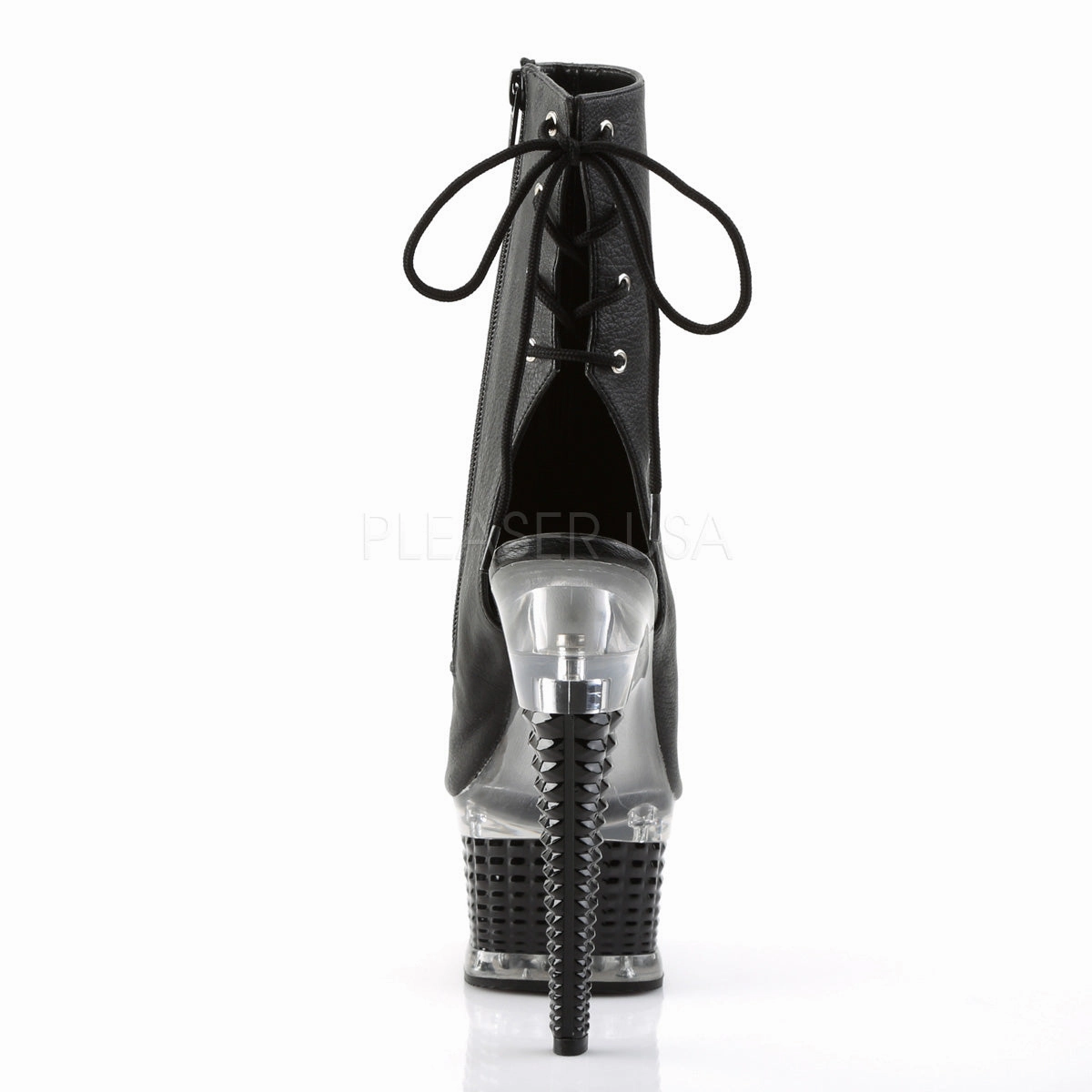 ILLUSION-1018  Black Faux Leather/Black Matte