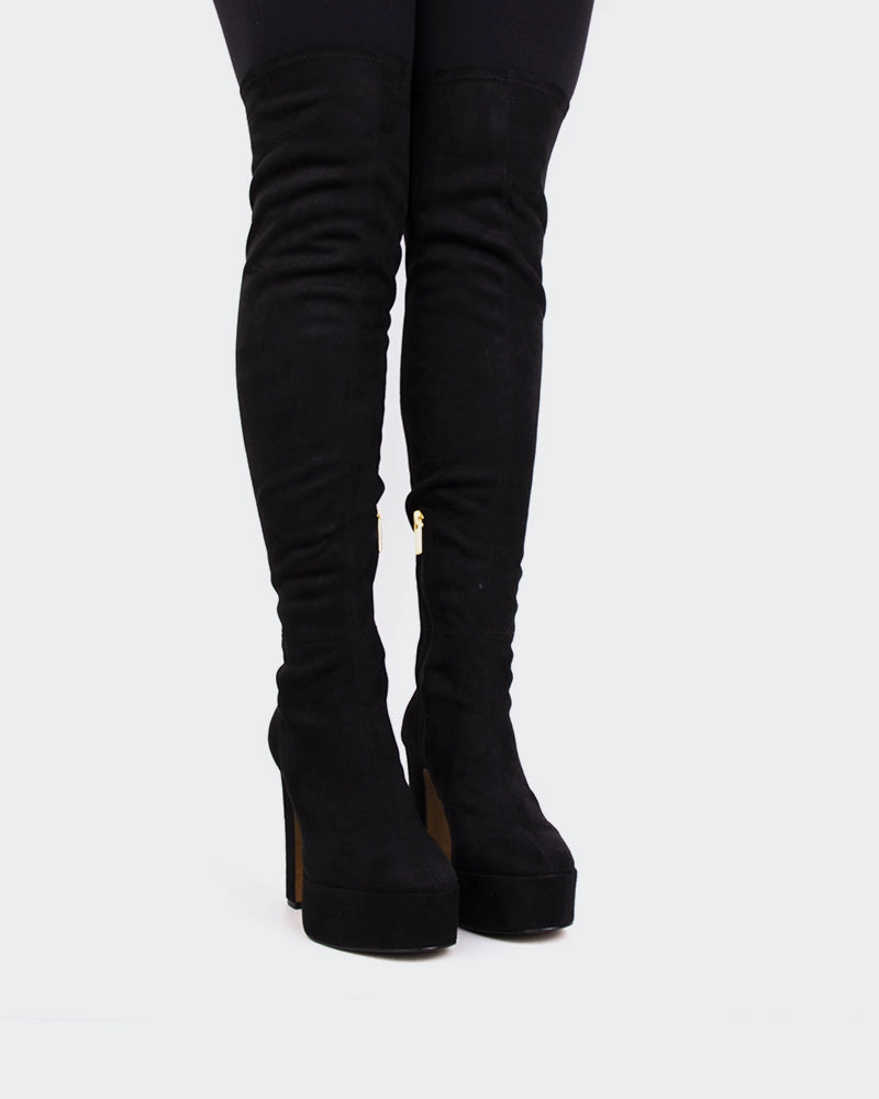 Kalaf Black Suede Stretch