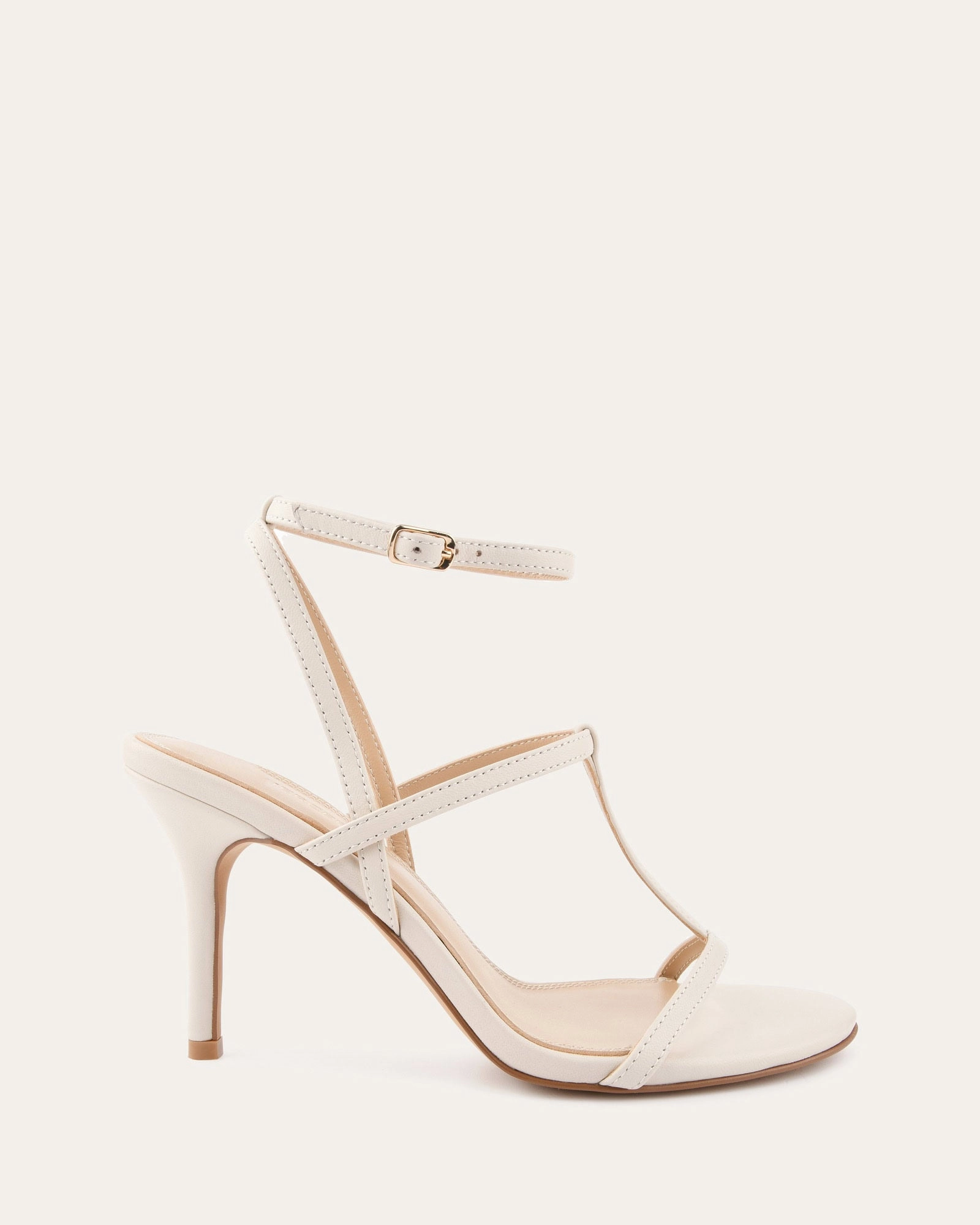 LACEY HIGH HEEL SANDALS OFF WHITE LEATHER