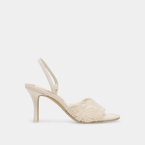 LARRA HEELS WHITE CROCHET