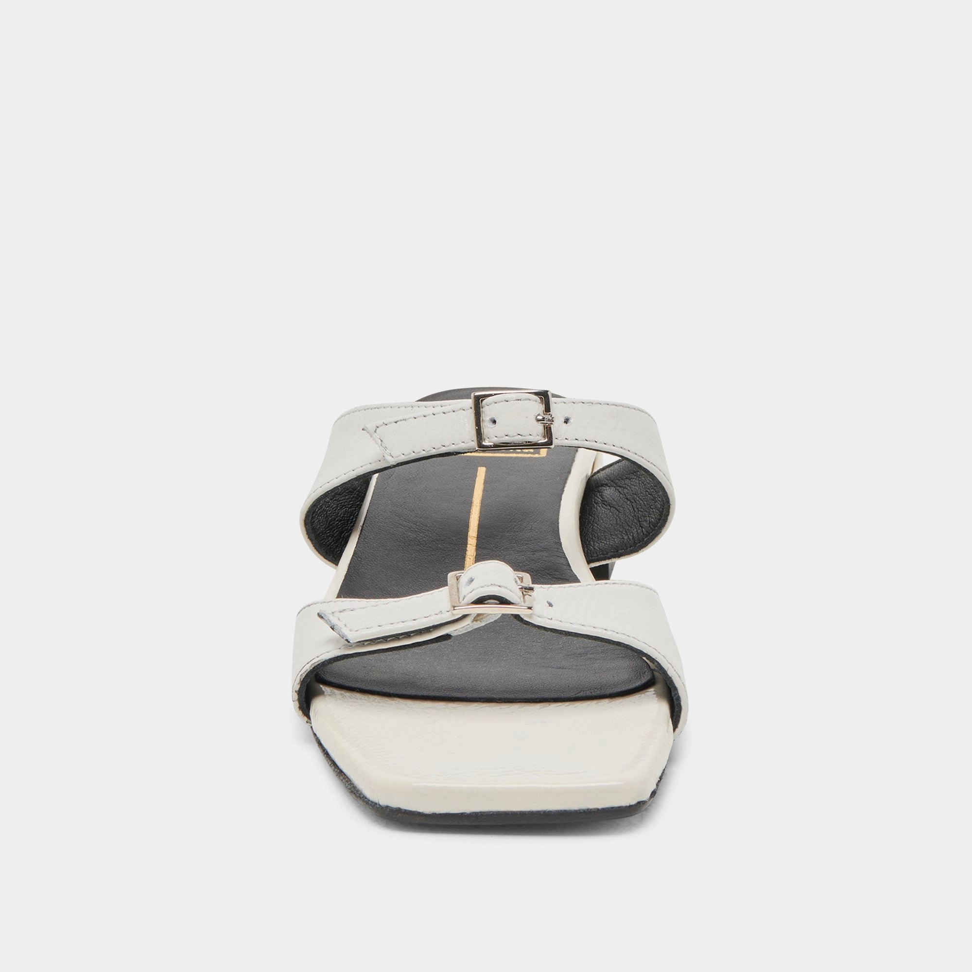 LAVERN SANDALS OFF WHITE CRINKLE PATENT