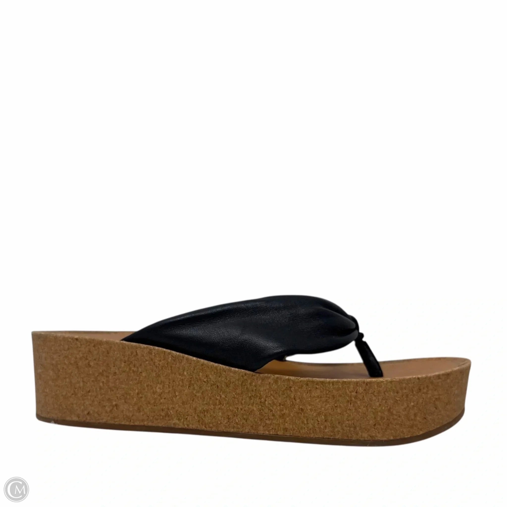 Lellina  Leather Platform Sandals By Lucky Brand In Black, Size: 7.5