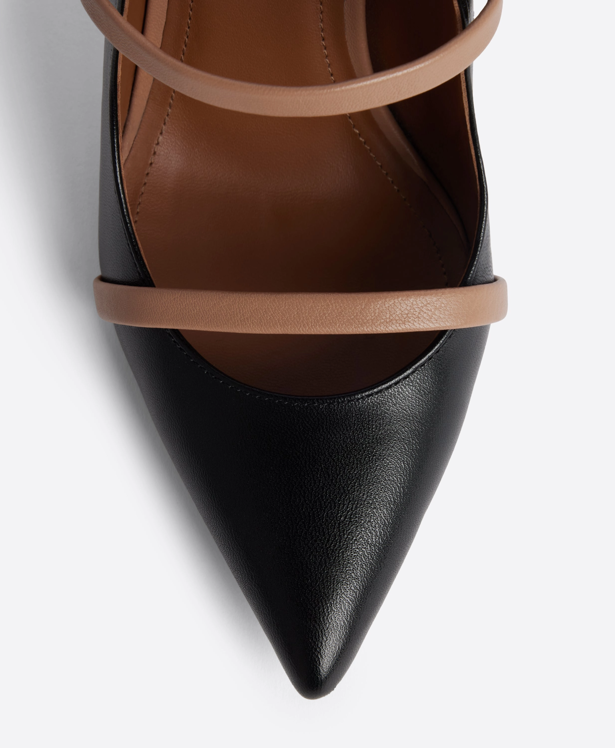 Maureen 100 Black & Blush Leather Mules