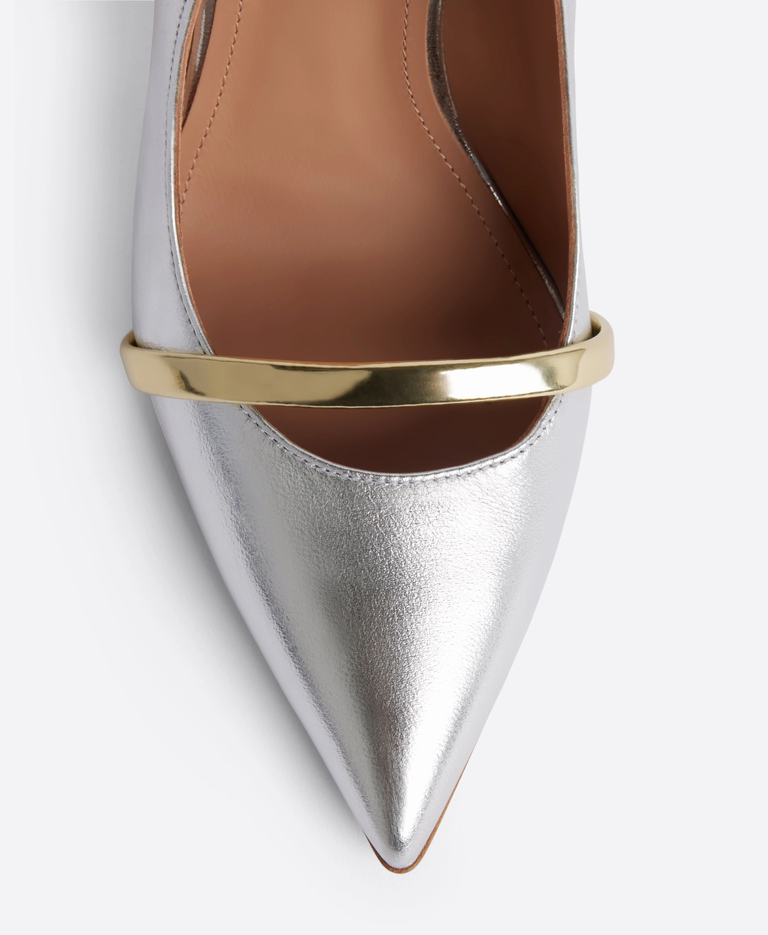 Maureen 100 Silver & Gold Leather Mules