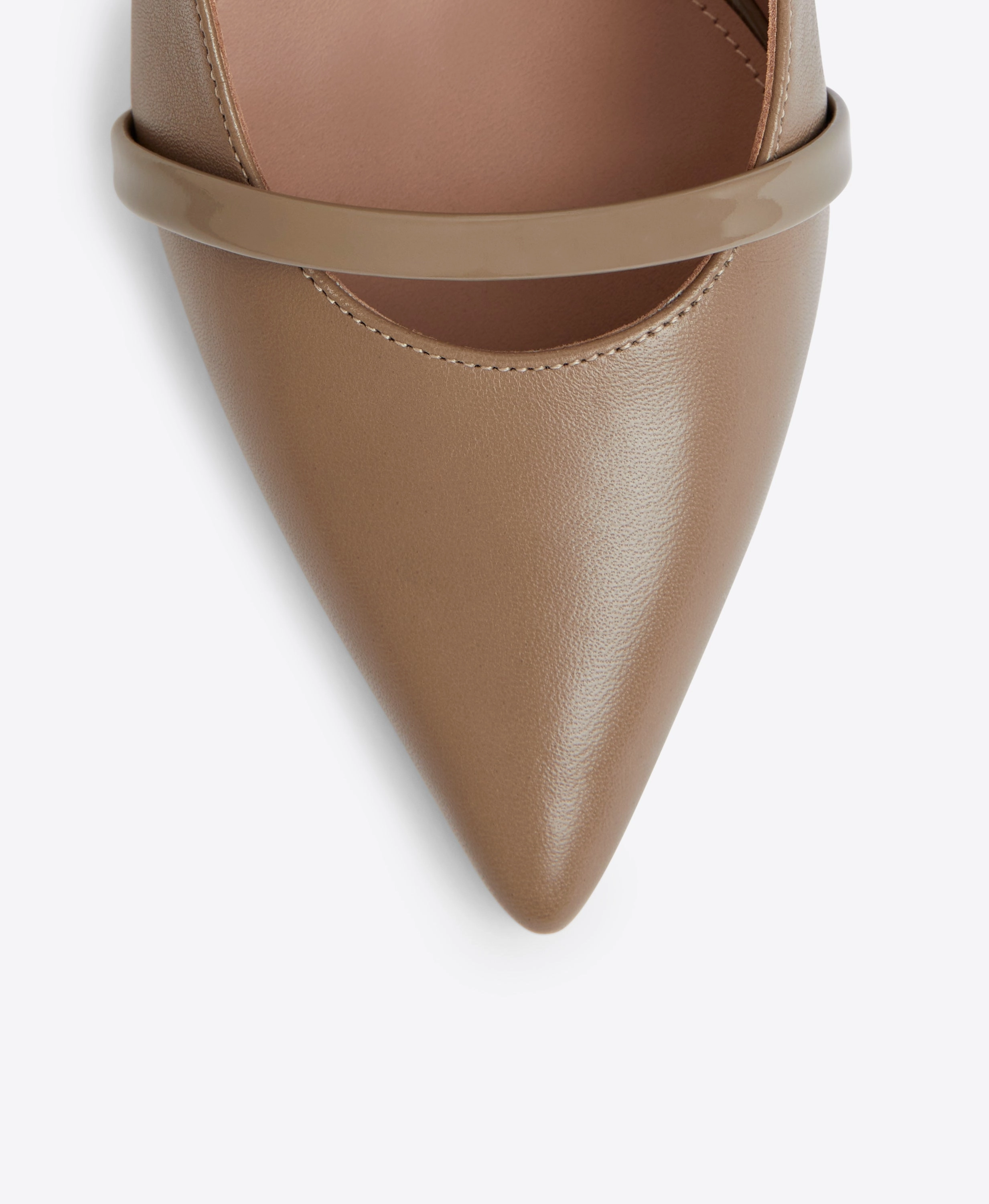 Maureen 70 Taupe Leather Mules