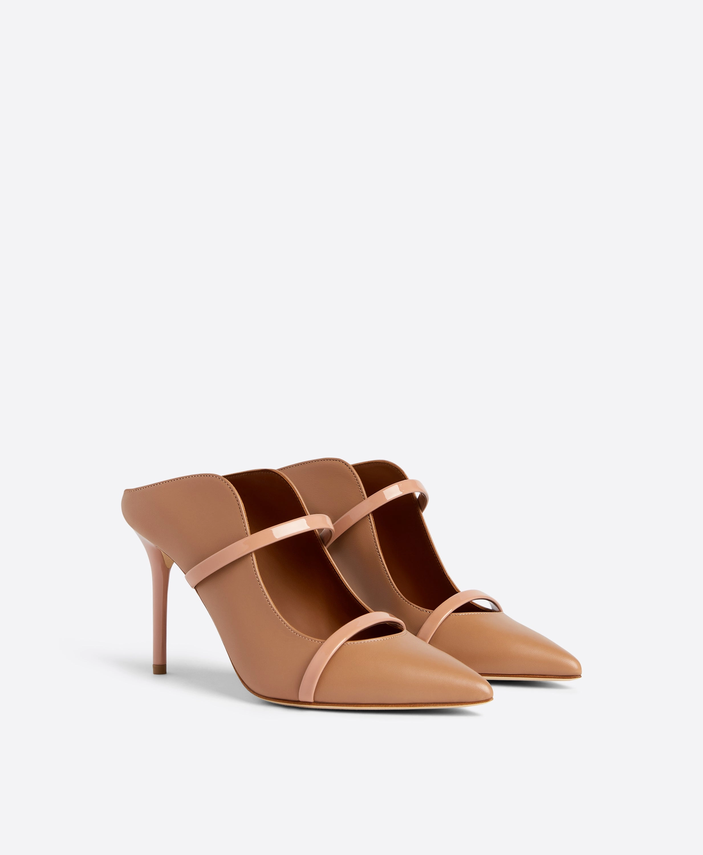 Maureen 85 Beige Leather Mules