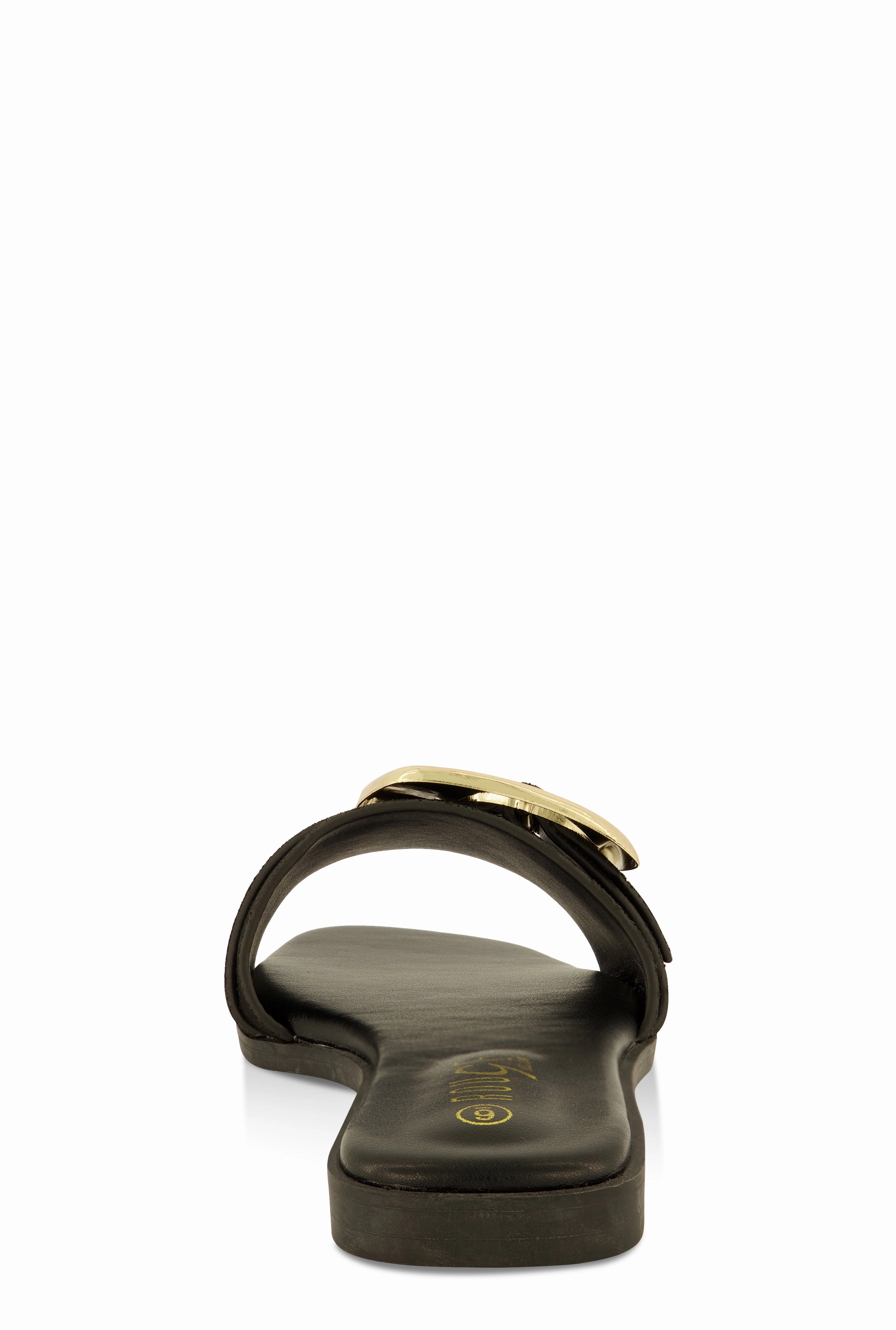Metallic Buckle Band Slide Sandals