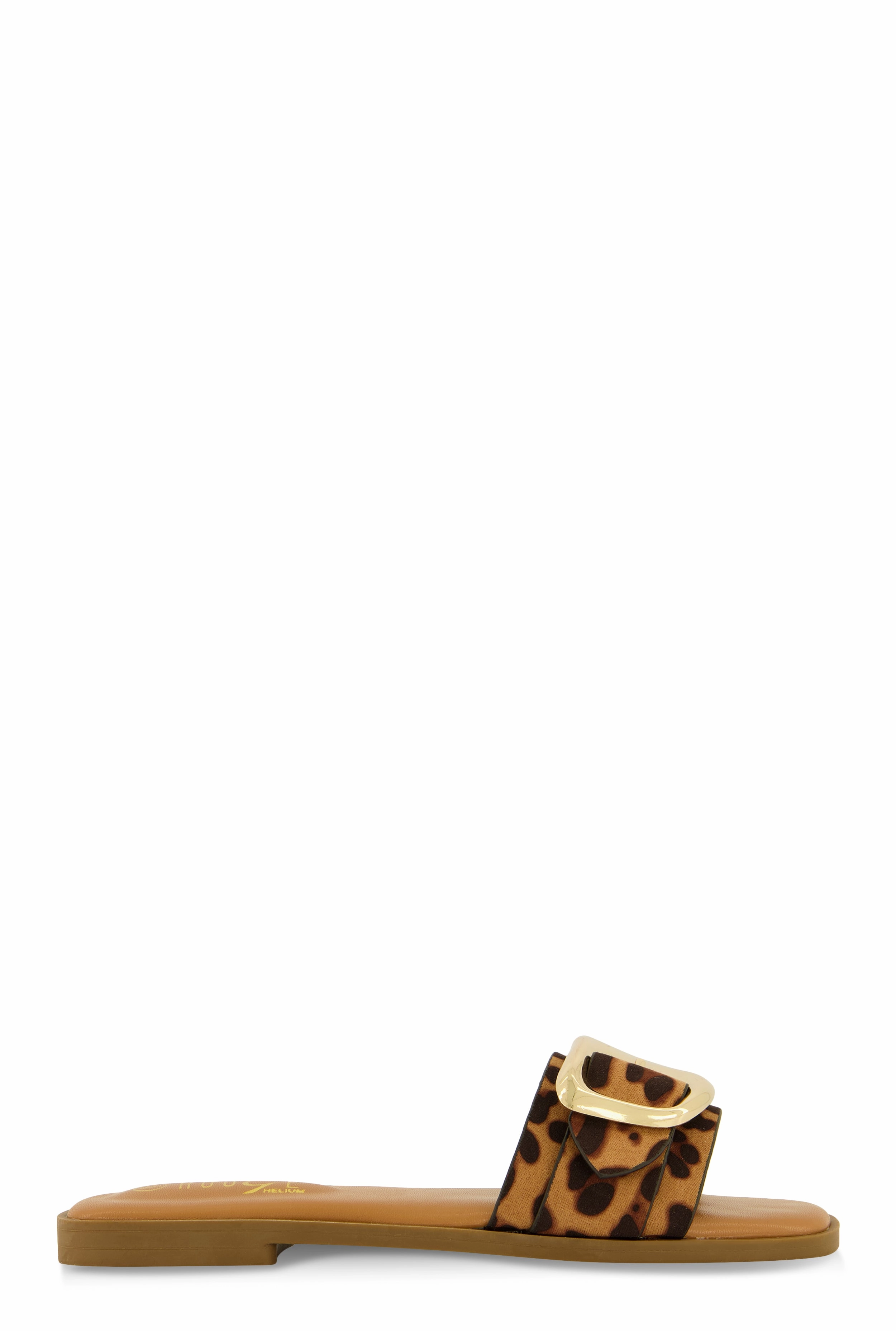 Metallic Buckle Band Slide Sandals