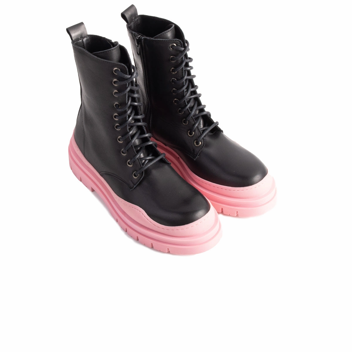 Nagasaki Black Leather/Pink Sole