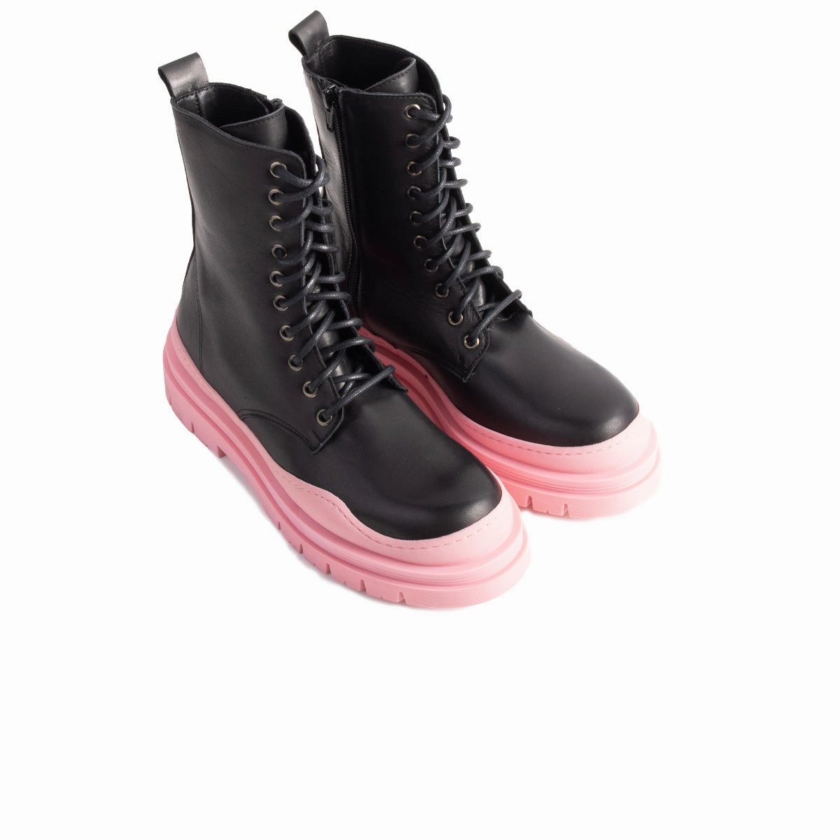 Nagasaki Black Leather/Pink Sole