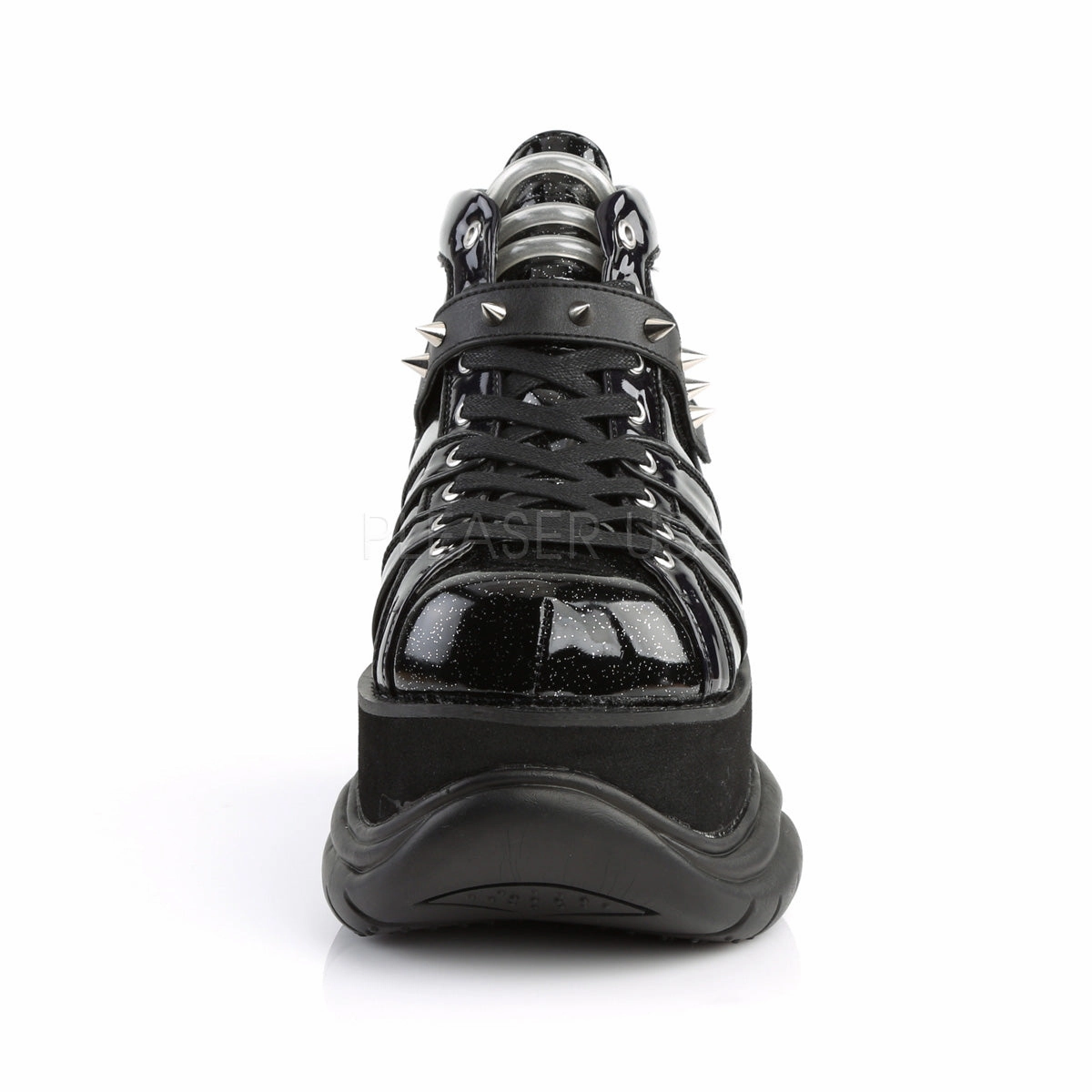 NEPTUNE-100  Black Glitter-Silver/Vegan Leather