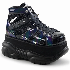 NEPTUNE-100  Black Glitter-Silver/Vegan Leather
