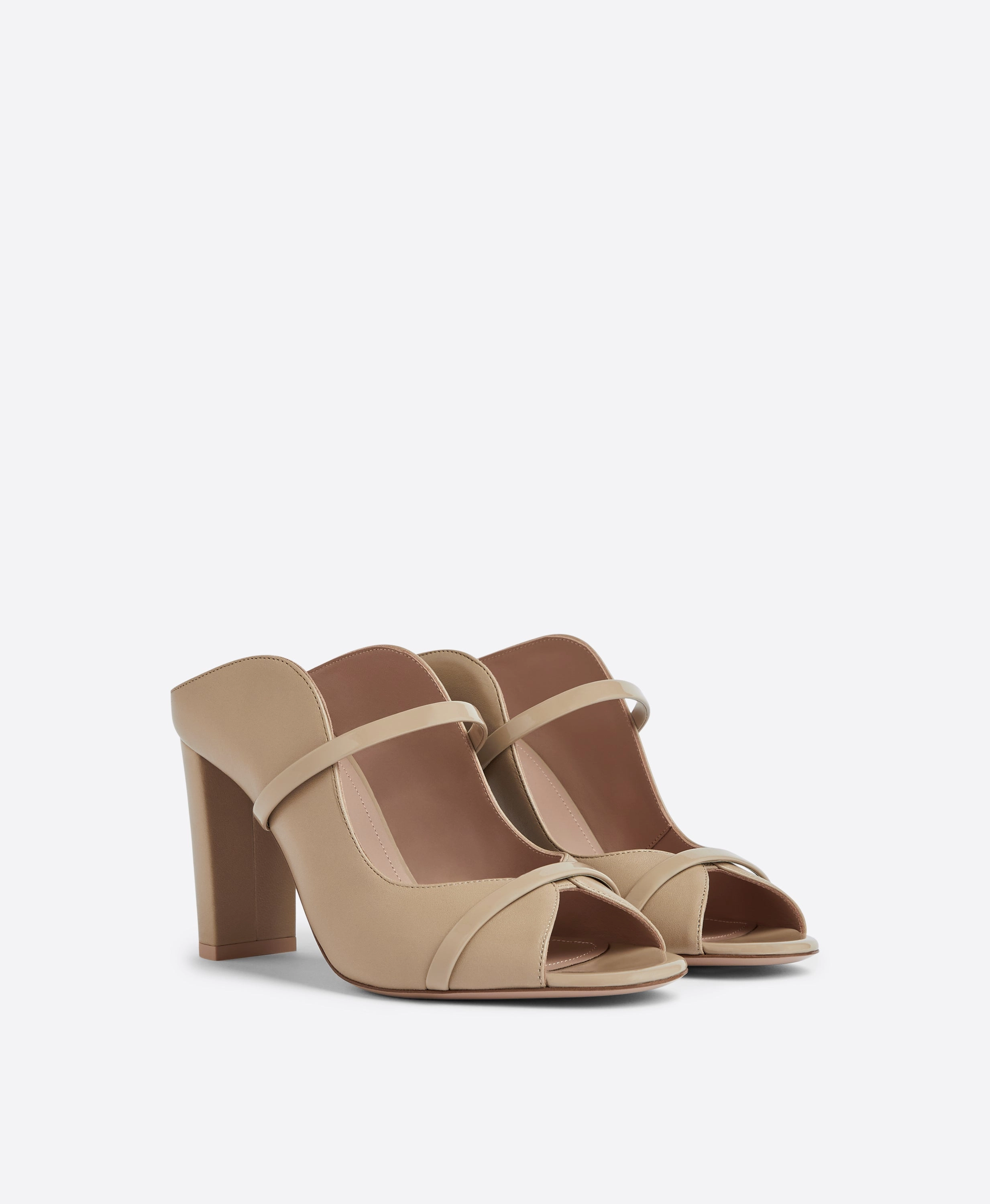 Norah 85 Beige Leather Sandals
