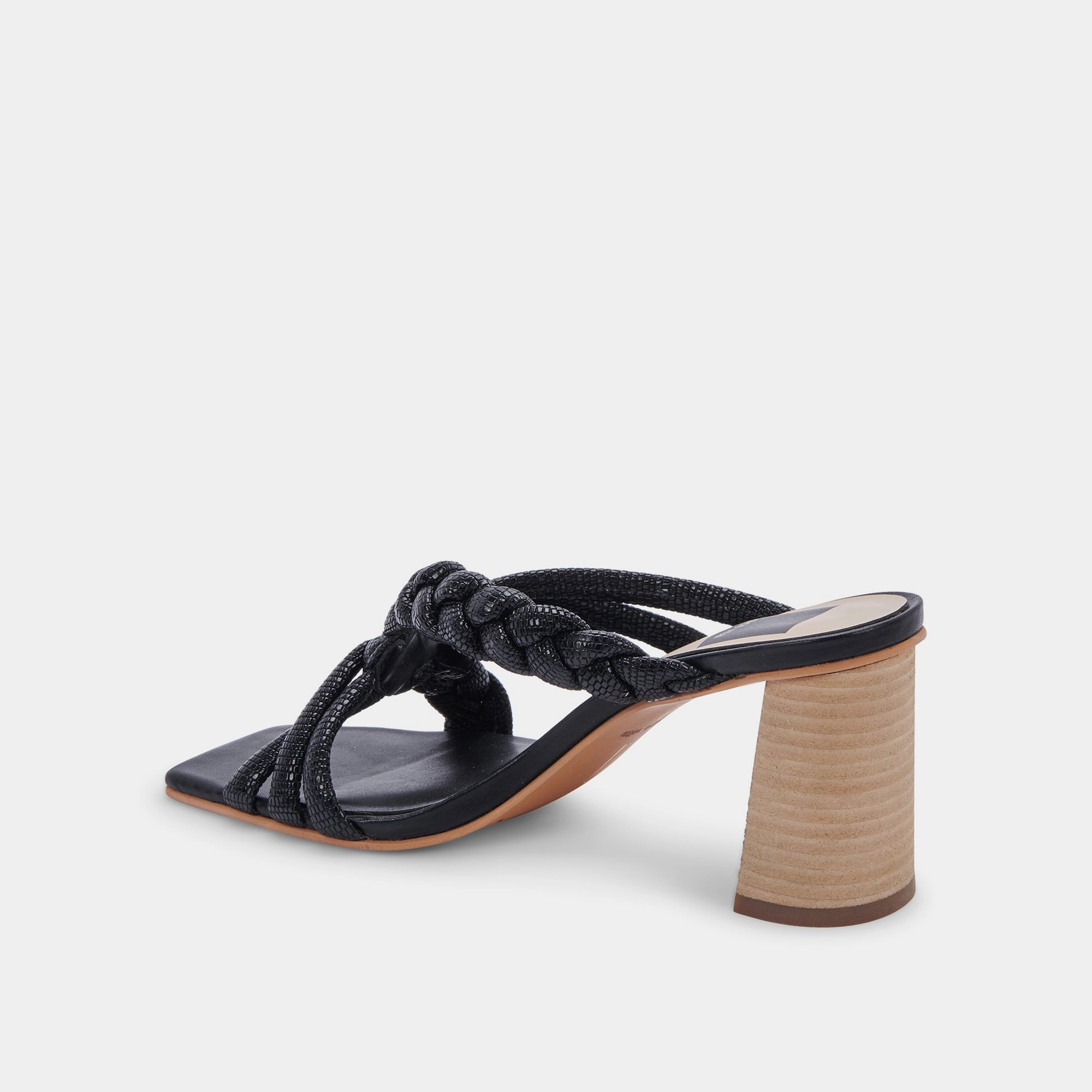 PIPIN HEELS BLACK EMBOSSED LEATHER - re:vita