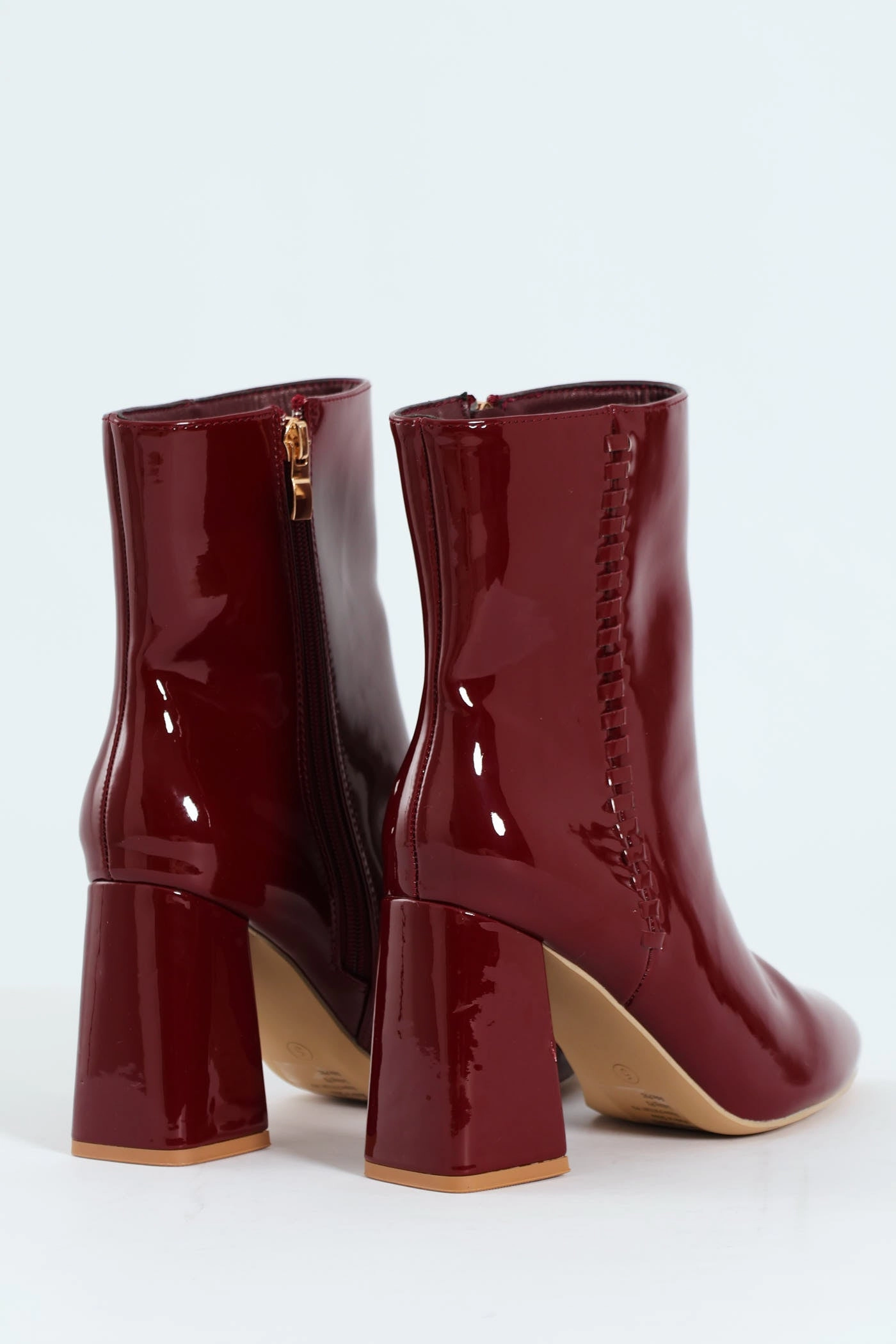Pointy Detail Ankle Boot - Oxblood