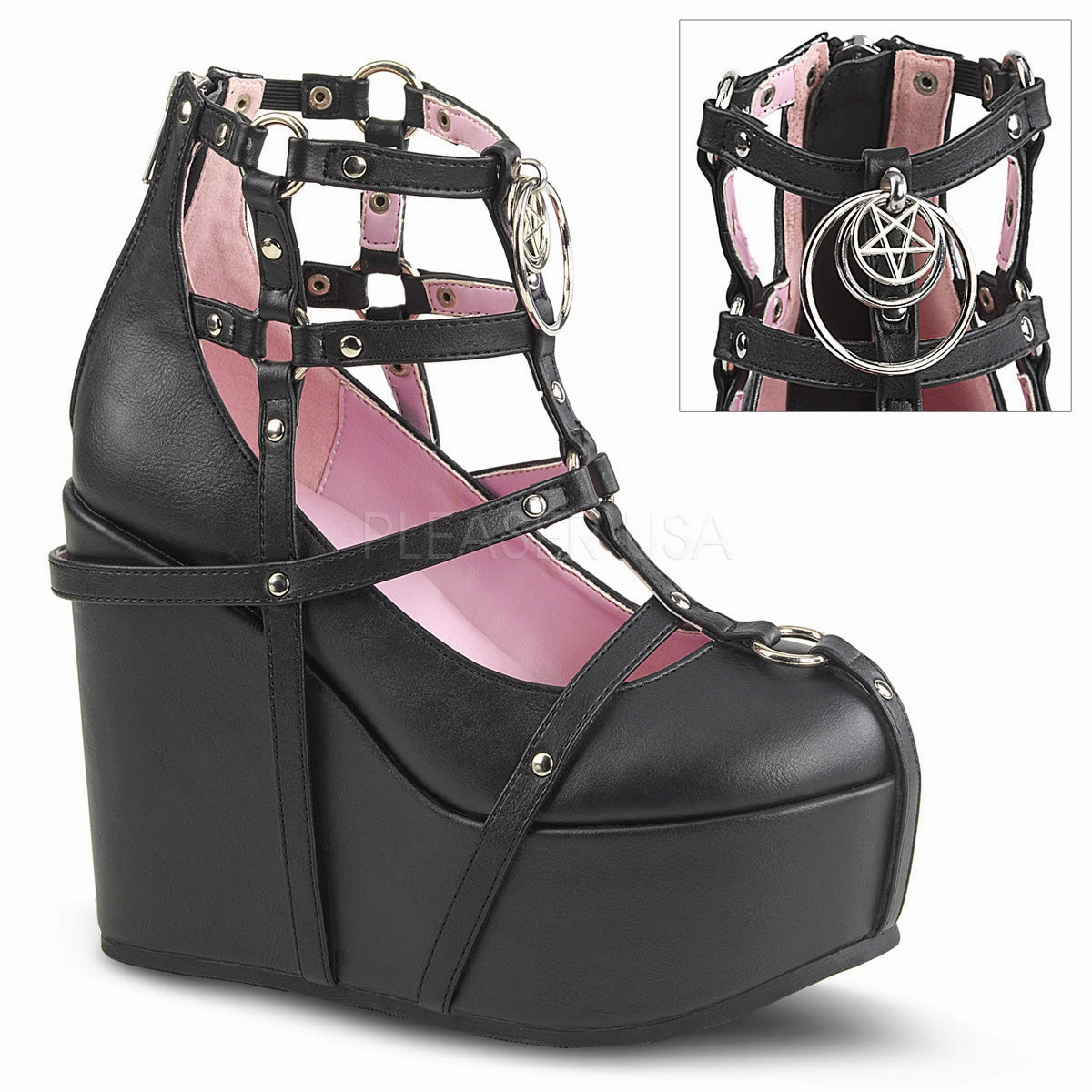 POISON-25-1  Black Vegan Leather
