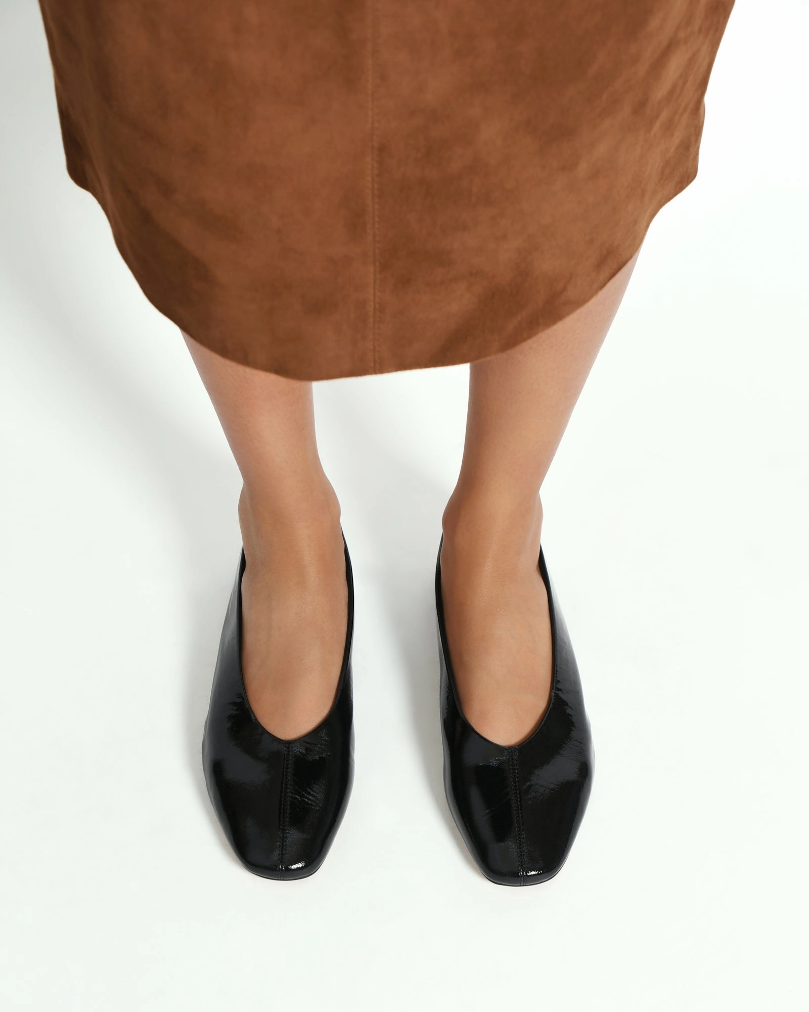 POSIE CASUAL FLATS BLACK CRINKLE PATENT