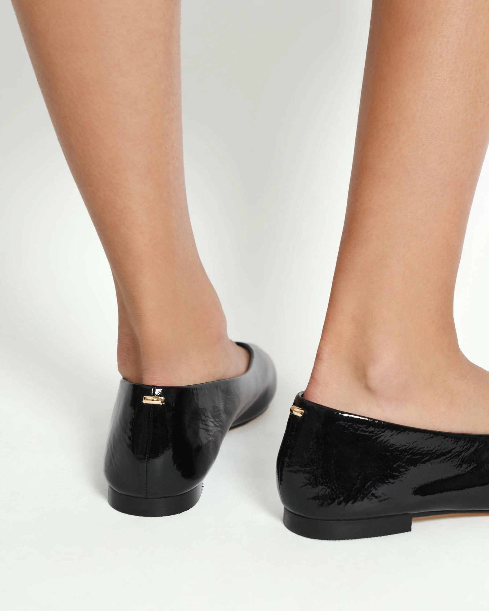 POSIE CASUAL FLATS BLACK CRINKLE PATENT