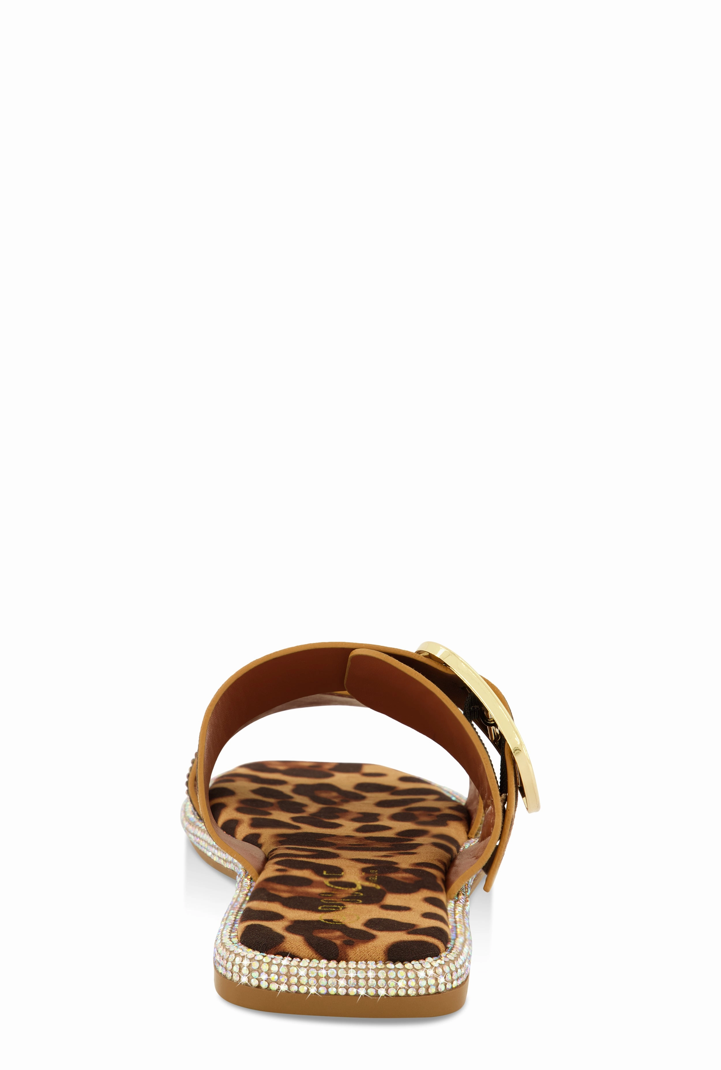 Rhinestone Buckle Band Slide Sandals