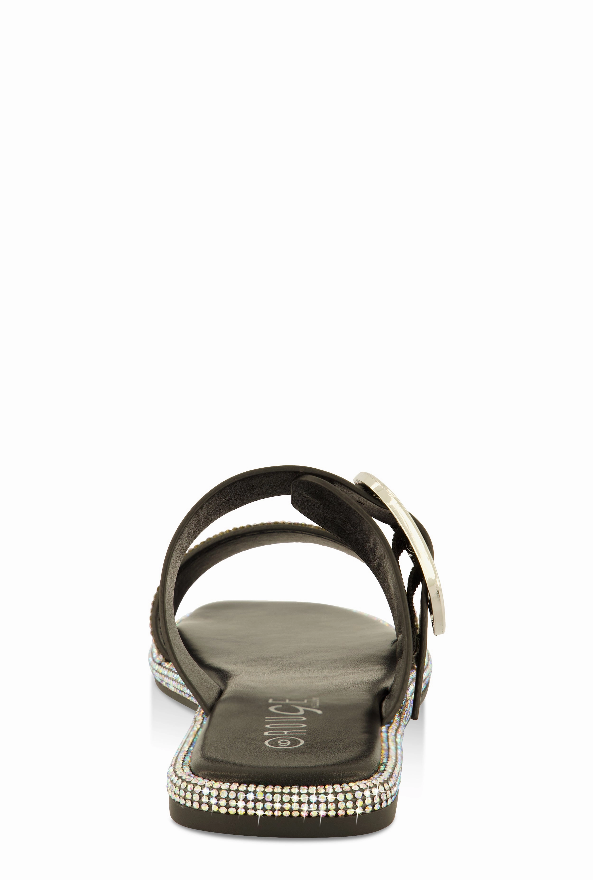 Rhinestone Buckle Band Slide Sandals