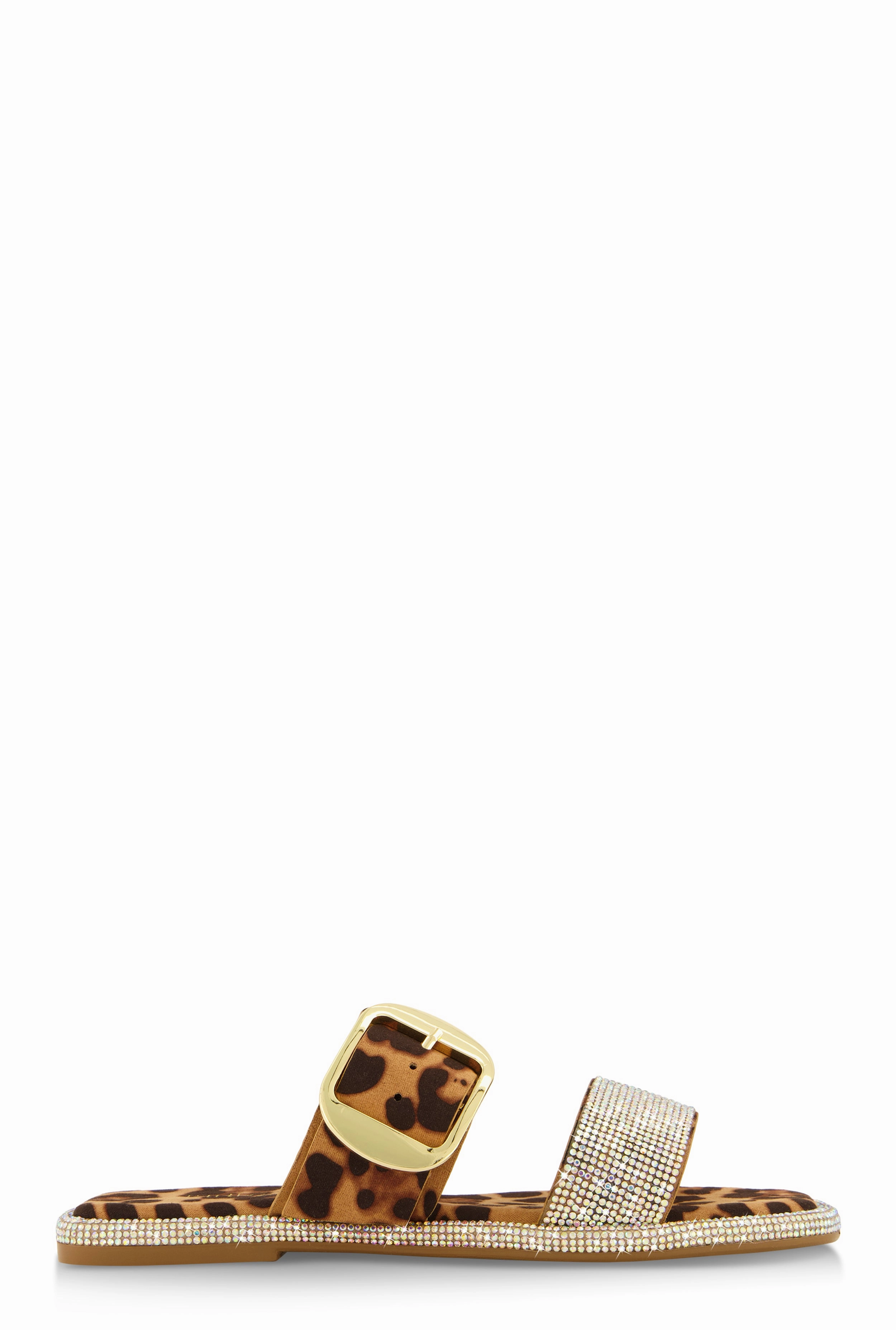 Rhinestone Buckle Band Slide Sandals