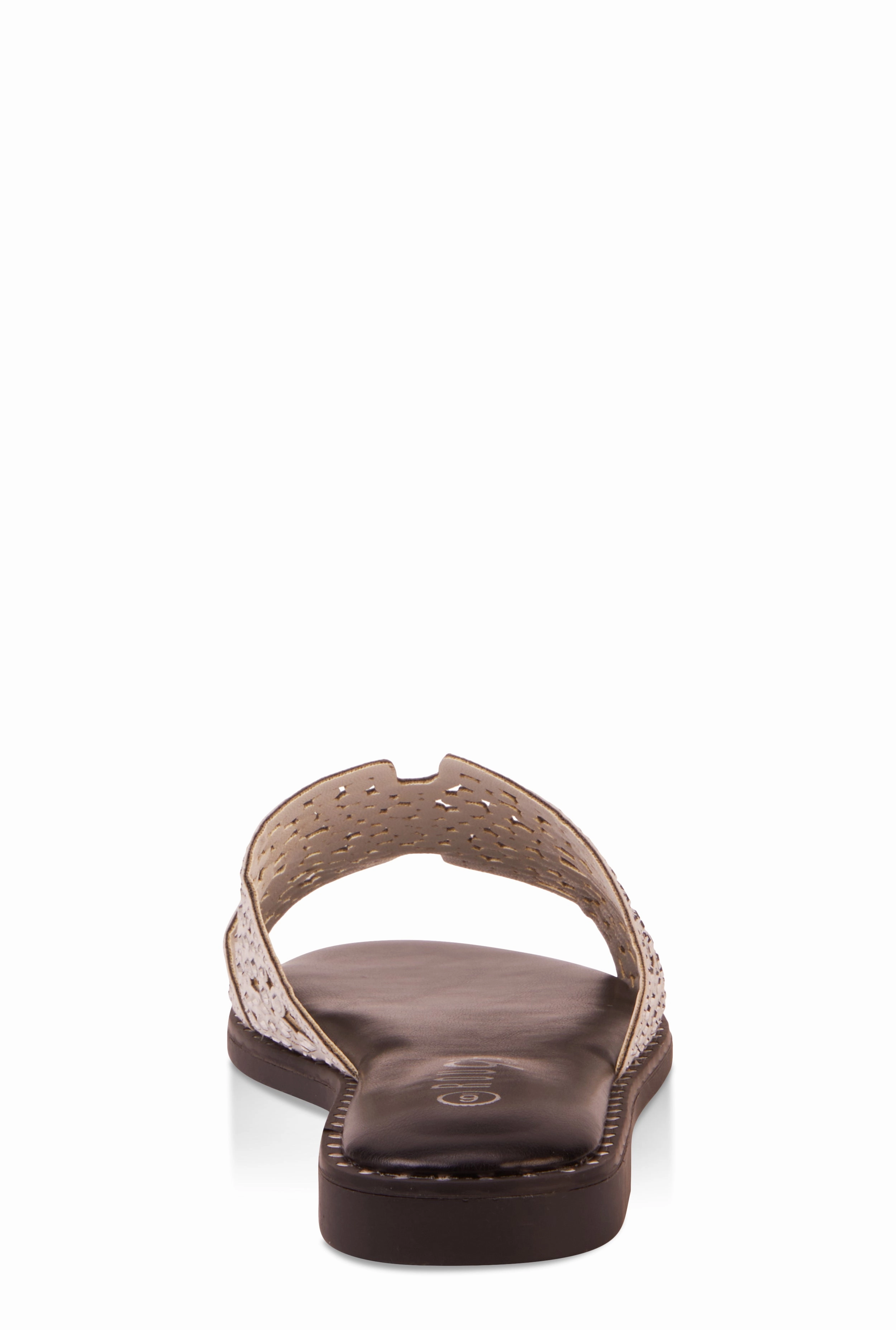 Rhinestone Studded Cut Out Band Slide Sandals