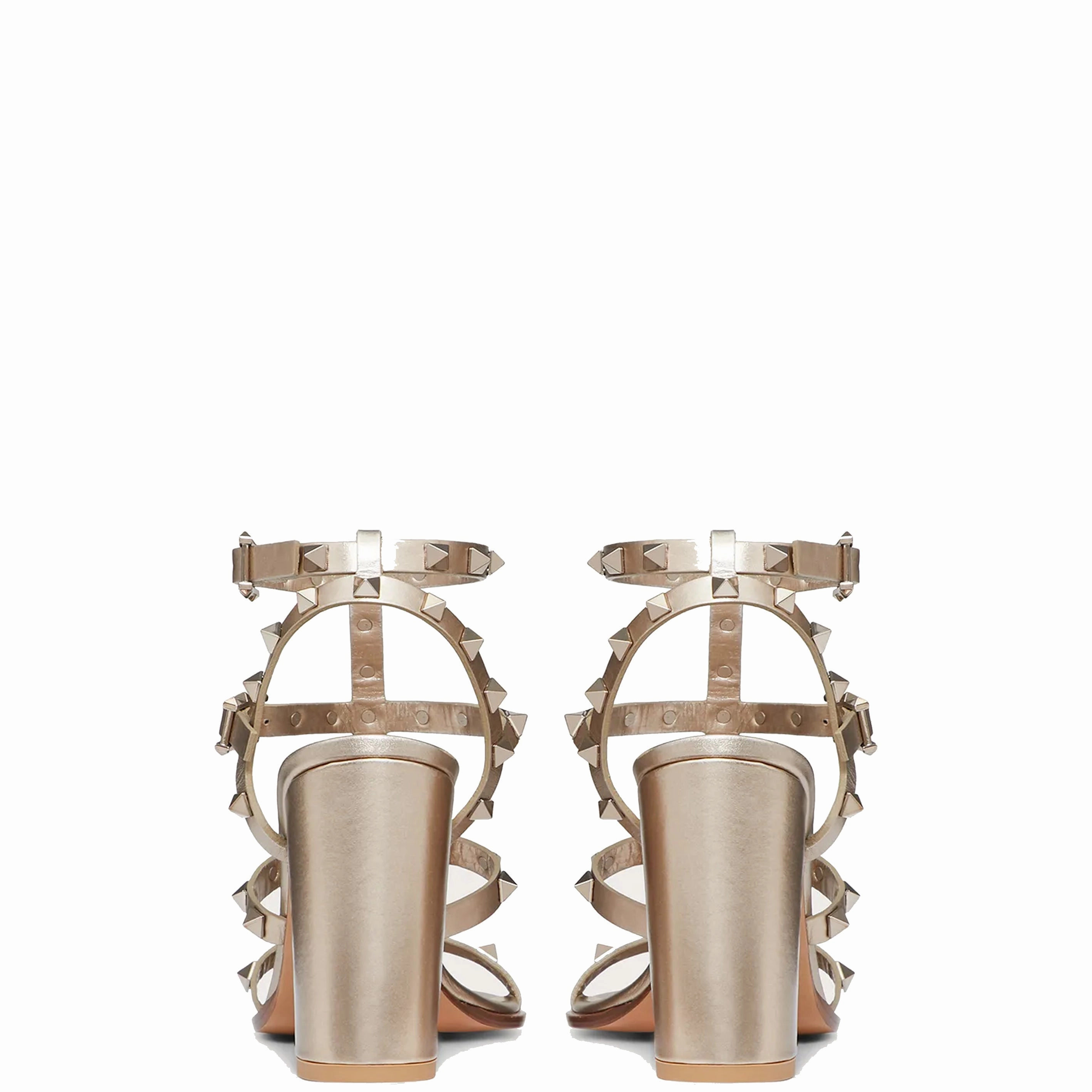 Rockstud Gladiator Block 90 Nappa, Metallic Skin