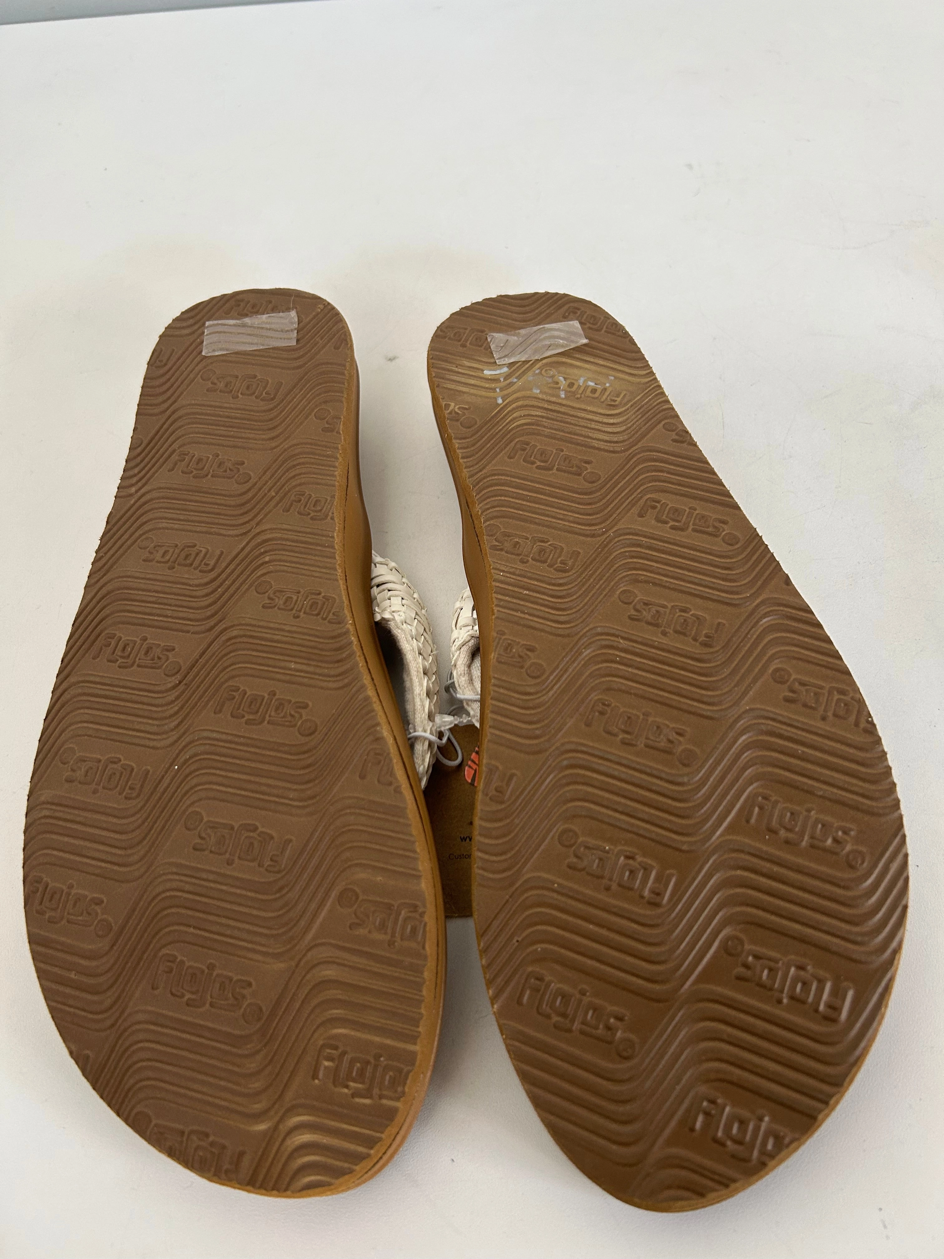 Sandals Flip Flops By Cmc In Tan & White, Size: 8