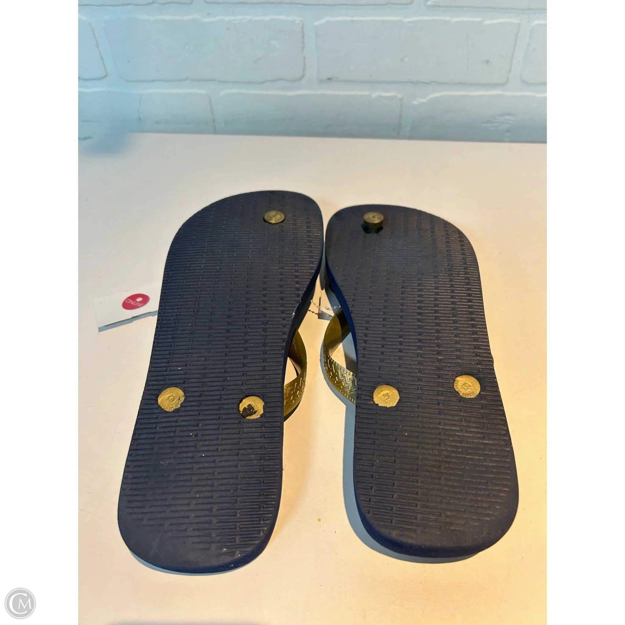 Sandals Flip Flops By Havaianas In Blue & Brown, Size: 7