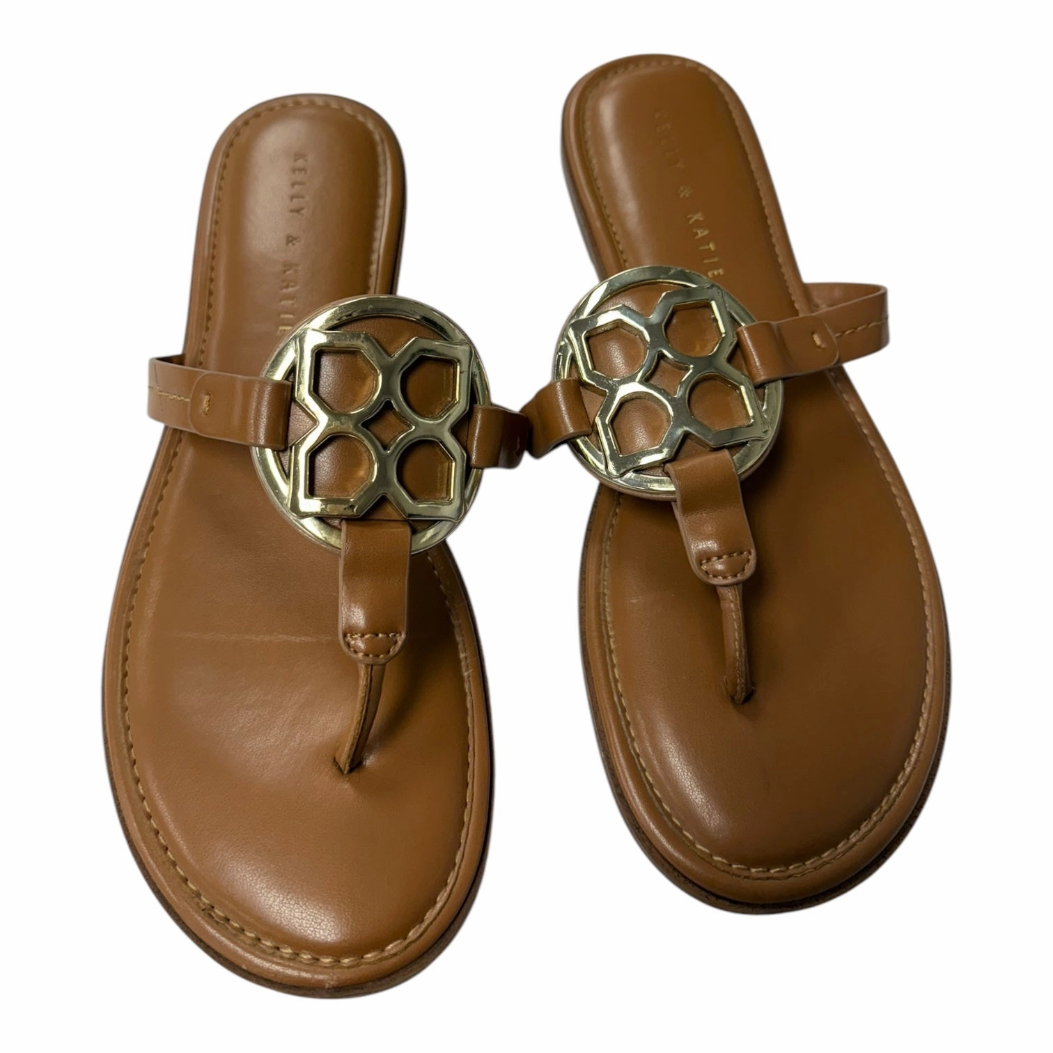 Sandals Flip Flops By Kelly And Katie In Brown, Size:8.5