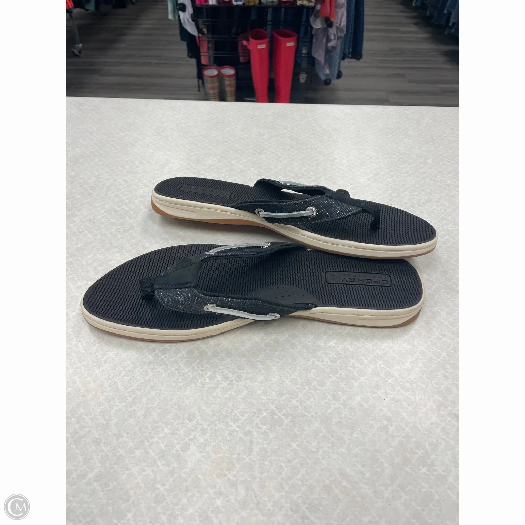 Sandals Flip Flops By Sperry In Black, Size: 10