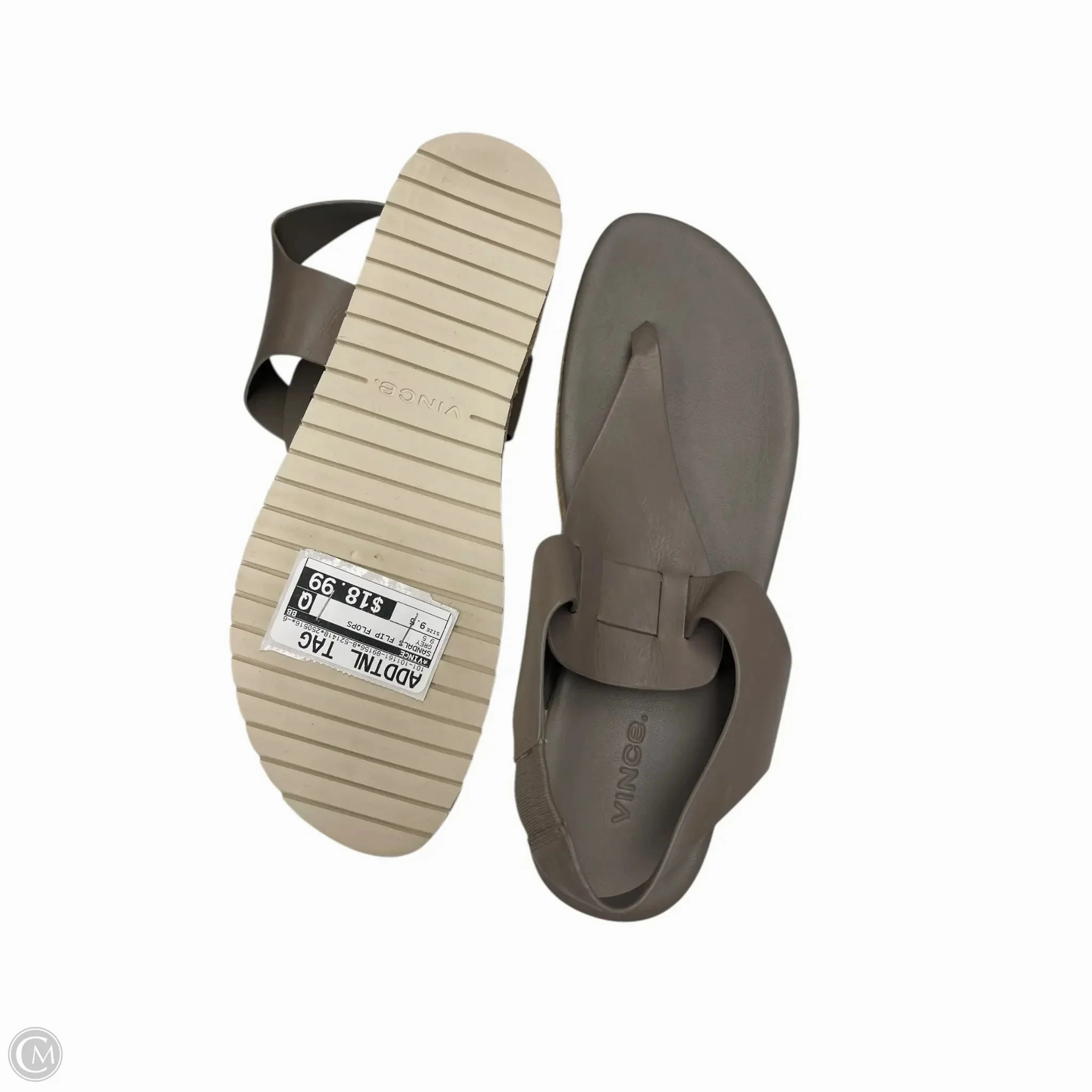 Sandals Flip Flops By Vince In Grey, Size: 9.5