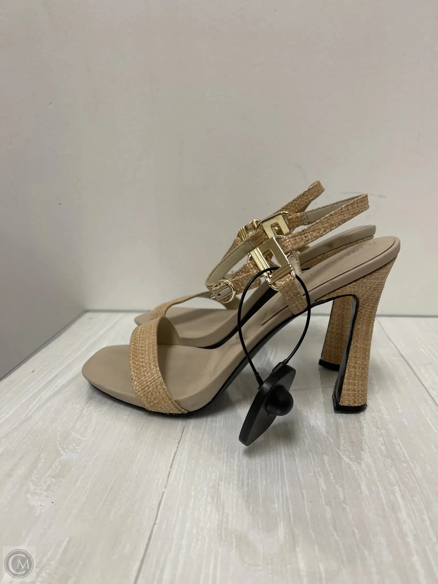 Sandals Heels Block By Karl Lagerfeld In Cream, Size: 9