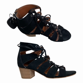 Sandals Heels Block By Lucky Brand In Black, Size:8.5