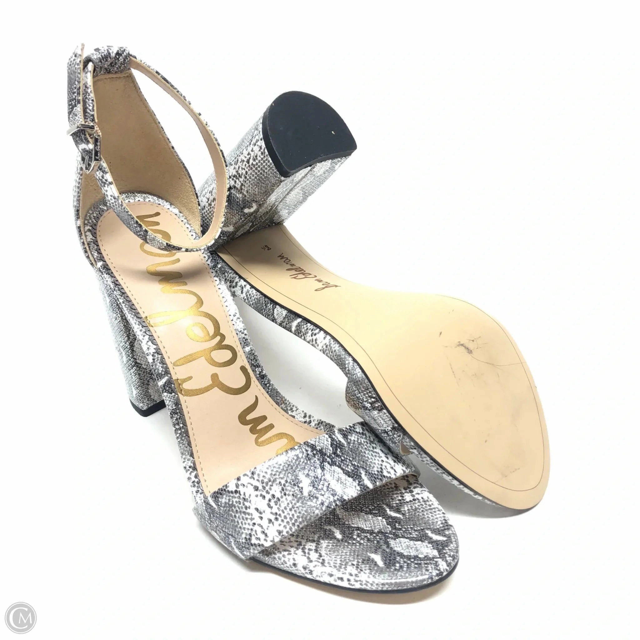 Sandals Heels Block By Sam Edelman In Animal Print, Size: 8.5