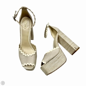 Sandals Heels Block By Sam Edelman In Beige, Size: 10